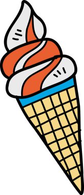 El çizimi dondurma külahı çizimi arka planda izole