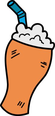 El yapımı meşrubat cam çizimi arka planda izole