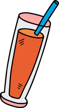 El yapımı meşrubat cam çizimi arka planda izole