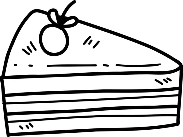 Рука Намальовані Нарізані Ілюстрації Торта Ізольовані Фоні — стоковий вектор