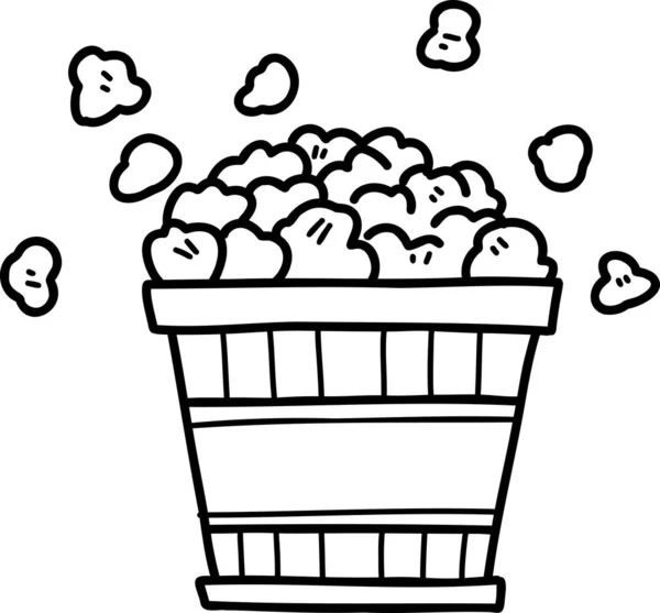 Handgezeichnete Popcorn Illustration Isoliert Auf Hintergrund — Stockvektor