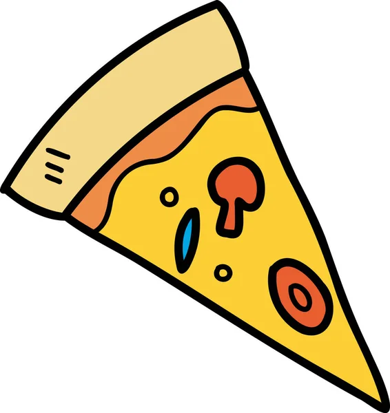 Desenho Mão Fatias Pizza Ilustração Isolada Fundo — Vetor de Stock