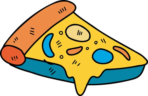 Desenho Mão Fatias Pizza Ilustração Isolada Fundo — Vetor de Stock