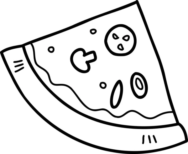 Handgezeichnete Geschnittene Pizza Illustration Isoliert Auf Dem Hintergrund — Stockvektor