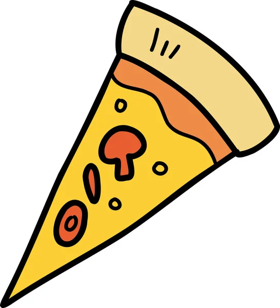 Desenho Mão Fatias Pizza Ilustração Isolada Fundo — Vetor de Stock