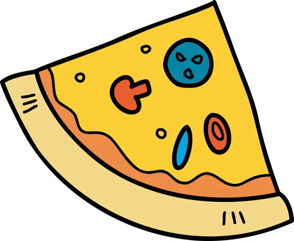 Illustrazione Della Pizza Tagliata Mano Isolata Sullo Sfondo — Vettoriale Stock