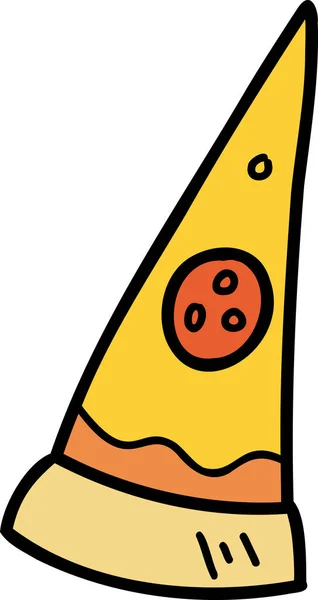 Hand Ritade Skivade Pizza Illustration Isolerad Bakgrunden — Stock vektor