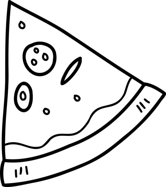 Ilustración Pizza Cortada Mano Aislada Sobre Fondo — Vector de stock