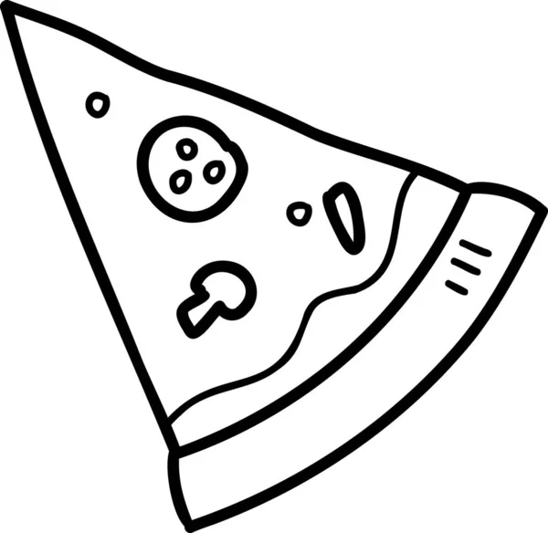Desenho Mão Fatias Pizza Ilustração Isolada Fundo — Vetor de Stock