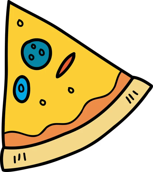 Desenho Mão Fatias Pizza Ilustração Isolada Fundo — Vetor de Stock