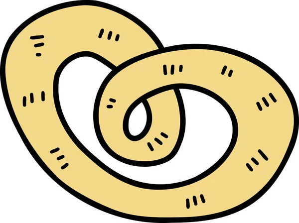 Illustrazione Pretzel Disegnata Mano Isolata Sullo Sfondo — Vettoriale Stock