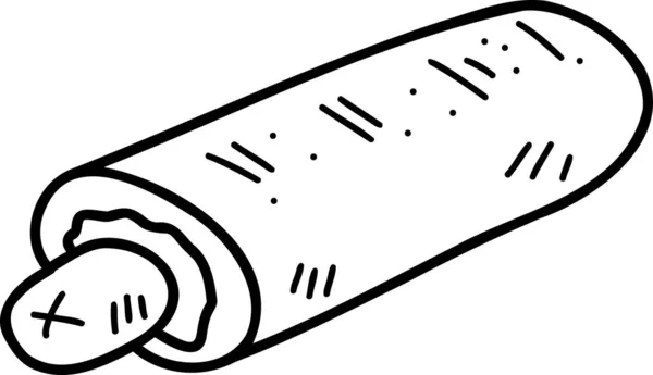 Hånd Trukket Lækker Hot Dog Brød Illustration Isoleret Baggrund – Stock-vektor