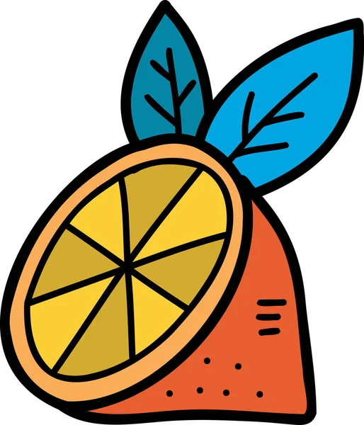 Illustrazione Fette Limone Disegnata Mano Isolata Sullo Sfondo — Vettoriale Stock