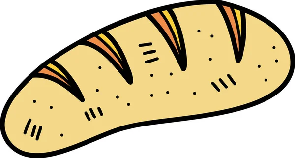 Handgezeichnete Leckere Gebackene Brot Illustration Isoliert Auf Dem Hintergrund — Stockvektor