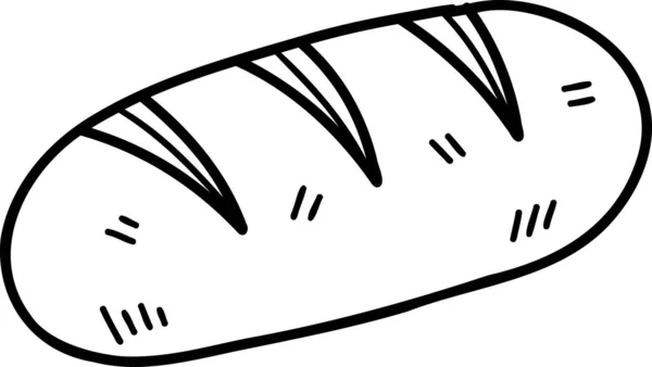 Hand Ritade Smaskiga Bakat Bröd Illustration Isolerad Bakgrunden — Stock vektor