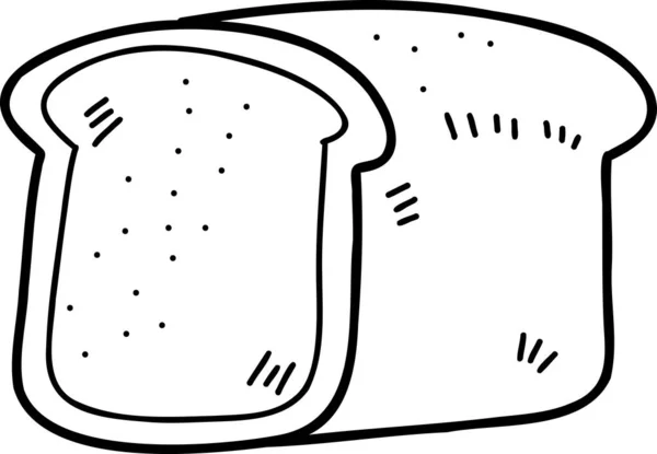 Handgezeichnete Leckere Gebackene Brot Illustration Isoliert Auf Dem Hintergrund — Stockvektor