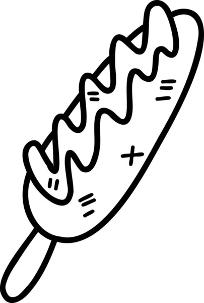 Рука Мальована Смачна Ілюстрація Ковбаси Ізольована Фоні — стоковий вектор