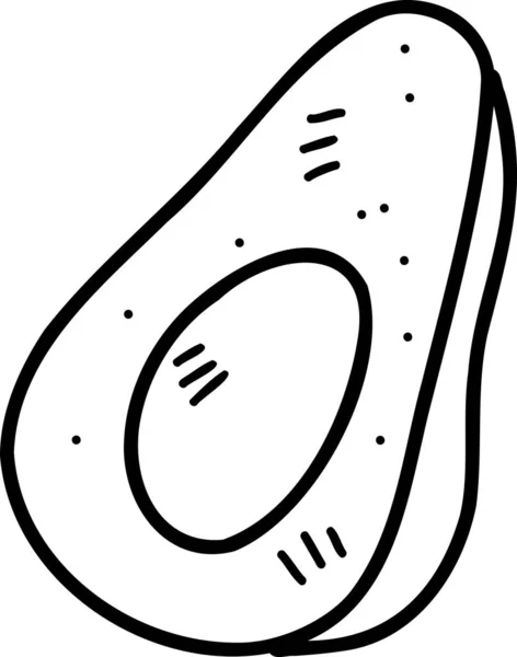 Handgezeichnete Geschnittene Avocado Illustration Isoliert Auf Hintergrund — Stockvektor