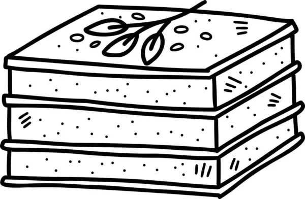 Hand Ritade Lasagne Illustration Isolerad Bakgrund — Stock vektor