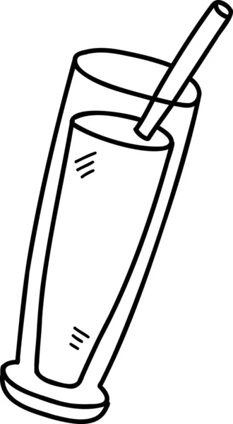 Mão Desenhado Refrigerante Ilustração Vidro Isolado Fundo —  Vetores de Stock