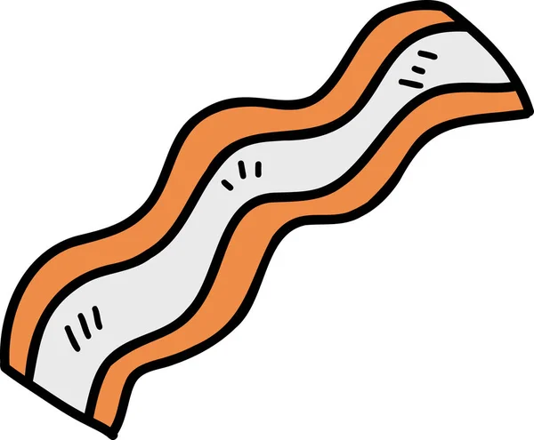 Hand Drawn Bacon Strips Illustration Isolated Background — Stock Vector