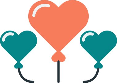 parti illüstrasyonu için balonlar arka planda en az düzeyde izole edilmiş