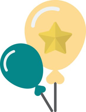 parti illüstrasyonu için balonlar arka planda en az düzeyde izole edilmiş