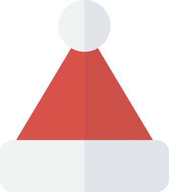 Arka planda minimal stil izole edilmiş Noel şapkası illüstrasyonu