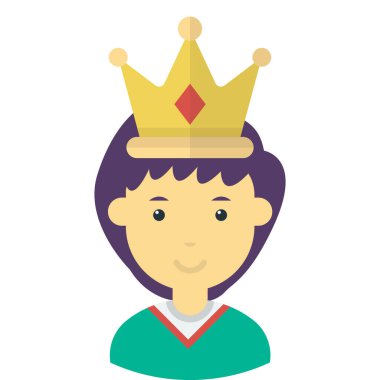 Arka planda izole edilmiş, asgari tarzda taçlandırılmış resimli bir çocuk.