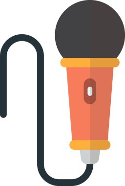 arkaplanda minimal biçimde izole edilmiş mikrofon illüstrasyonu