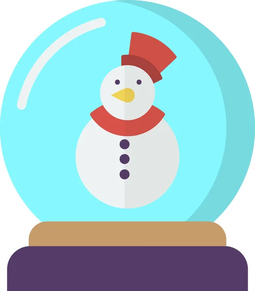 Snowman Smiles Illustration Minimal Style Isolated Background — Stock Vector