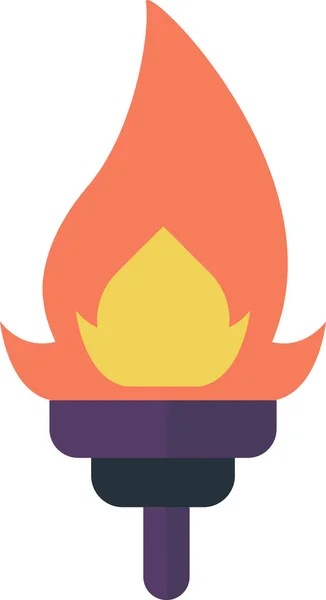 Illustration Flamme Torche Dans Style Minimal Isolé Sur Fond — Image vectorielle