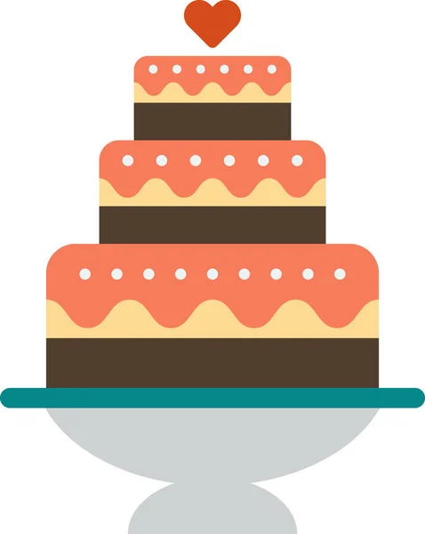 Illustration Gâteau Anniversaire Dans Style Minimal Isolé Sur Fond — Image vectorielle