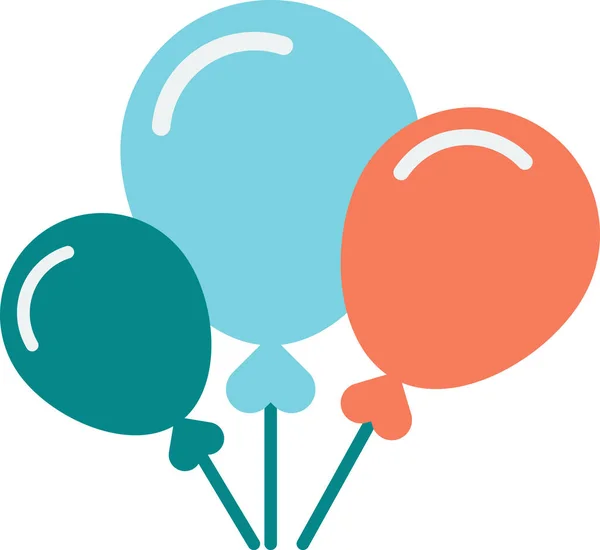 Ballons Pour Illustration Fête Dans Style Minimal Isolé Sur Fond — Image vectorielle