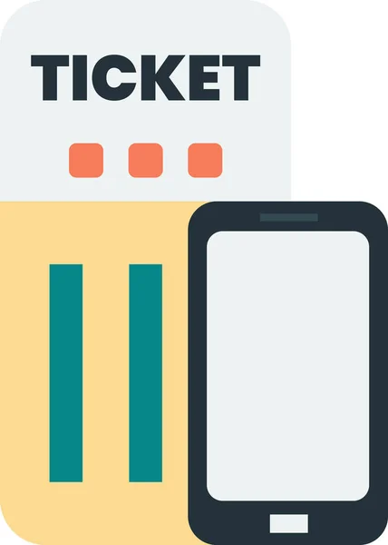 Bilhetes Cinema Com Smartphones Ilustração Estilo Mínimo Isolado Segundo Plano — Vetor de Stock