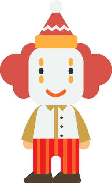 Illustrazione Clown Maschile Stile Minimale Isolato Sfondo — Vettoriale Stock