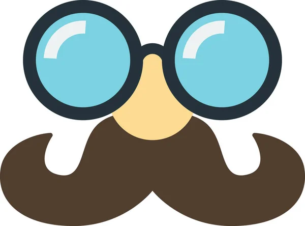 Fake Schnurrbart Und Brille Illustration Minimalem Stil Isoliert Auf Dem — Stockvektor