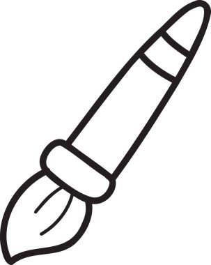 El çizimi arkaplanda izole edilmiş sevimli boya fırçası çizimi