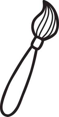 El çizimi arkaplanda izole edilmiş sevimli boya fırçası çizimi