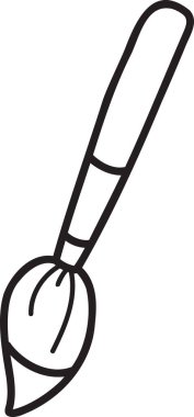 El çizimi arkaplanda izole edilmiş sevimli boya fırçası çizimi