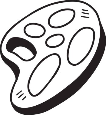 El çizimi akrilik boya tepsisi çizimi arka planda izole