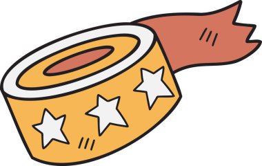 El Çizimi Yapıştırıcı bant çizimi arka planda izole edildi