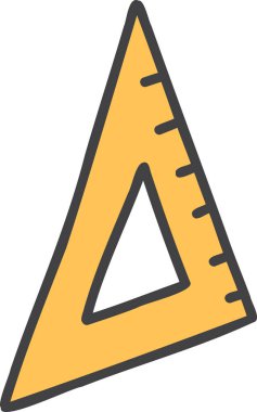 El çizimi üçgen cetvel çizimi arkaplanda izole