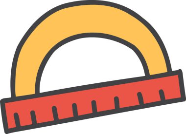 El çizimi yarım daire cetvel çizimi arkaplanda izole