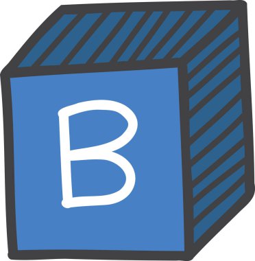 Arka planda izole edilmiş çocuk resimleri için el çizimi blok oyuncakları