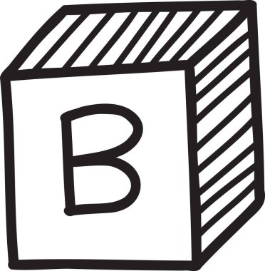 Arka planda izole edilmiş çocuk resimleri için el çizimi blok oyuncakları