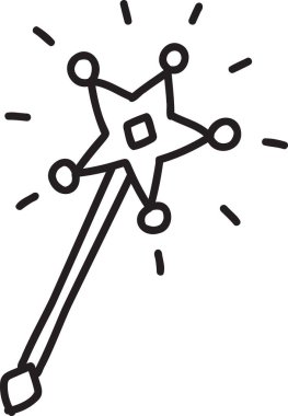 El çizimi sevimli yıldız çubuğu çizimi arkaplanda izole