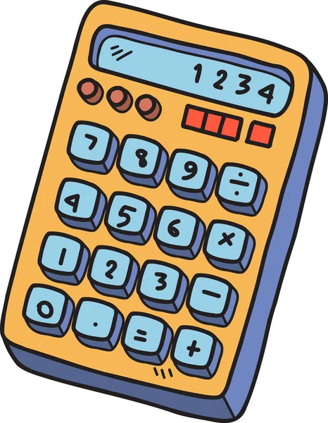 Calculadora Dibujada Mano Ilustración Aislada Sobre Fondo — Vector de stock