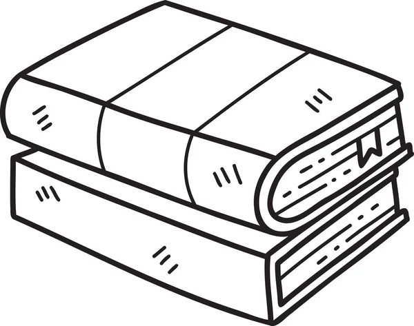 Pile Livres Dessinés Main Illustration Isolée Sur Fond — Image vectorielle
