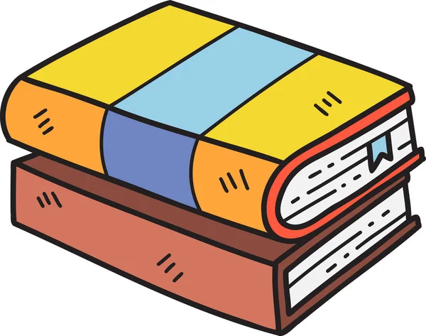 Handgezeichneter Stapel Von Büchern Illustration Isoliert Auf Dem Hintergrund — Stockvektor